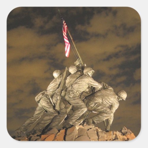 The World War II Iwo Jima Memorial Arlington VA Square Sticker