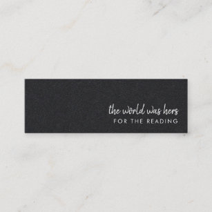 The World was hers for the Reading   Bookmark Card