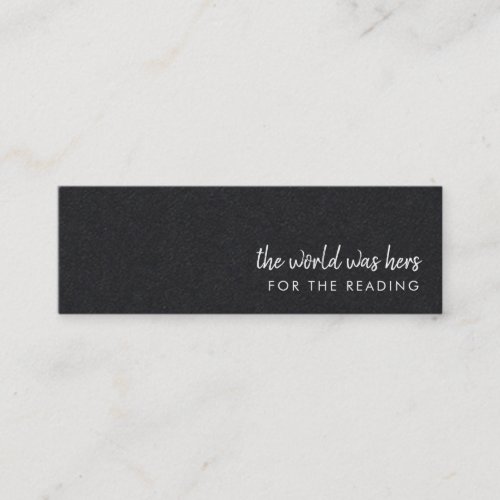 The World was hers for the Reading  Bookmark Card