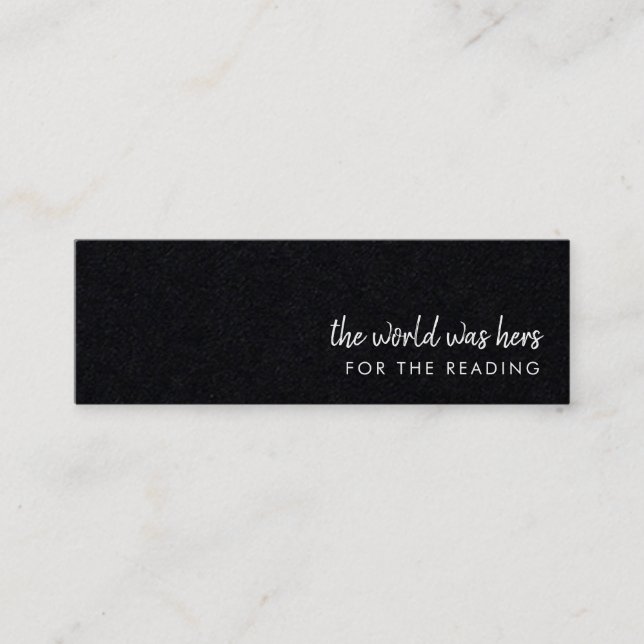 The World was hers for the Reading | Bookmark Card (Front)