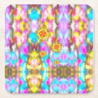 The world we living appreciated square paper coaster