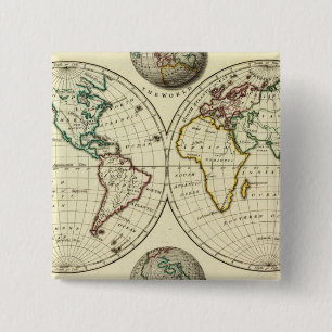 The World with continental boundaries Button