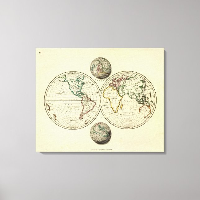 The World with continental boundaries Canvas Print (Front)