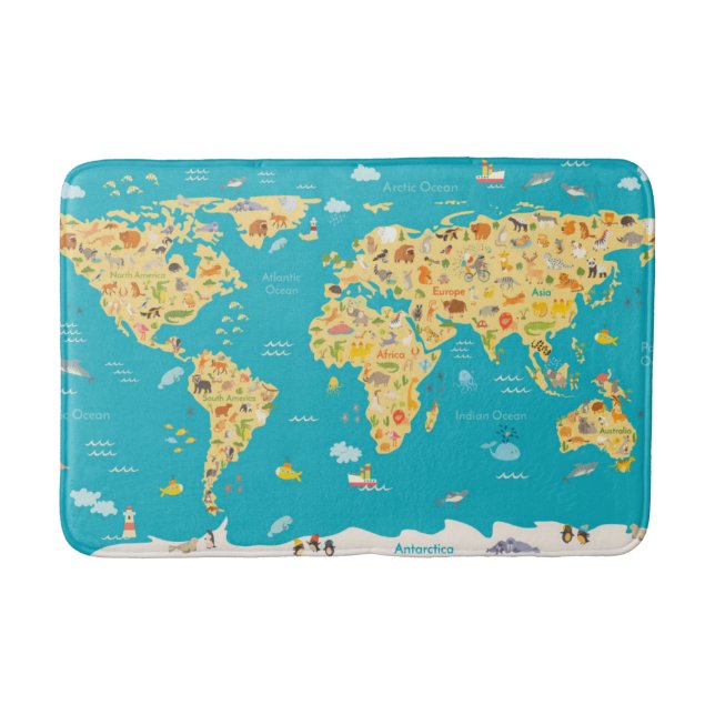 The World's Animals Bathroom Mat (Front)