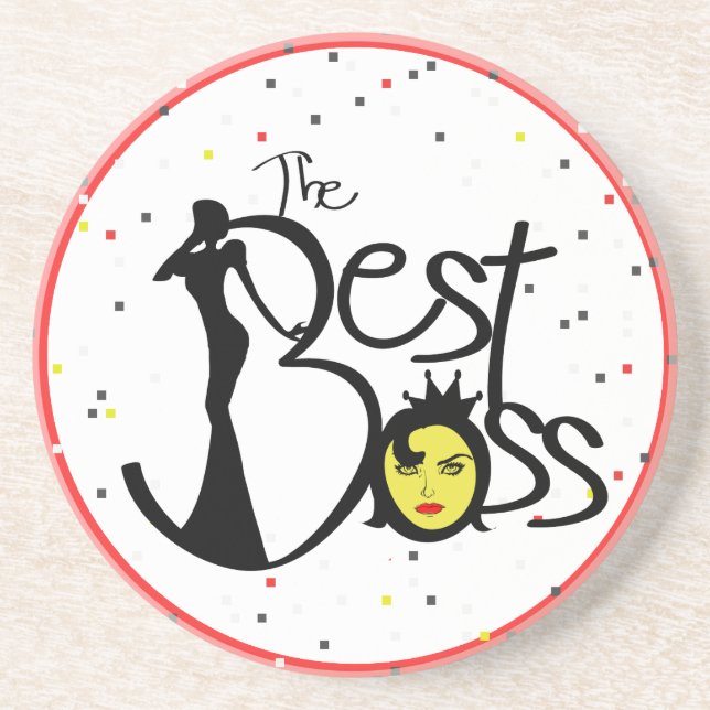 The World's Best Boss Drink Coaster (Front)
