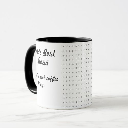 The Worlds Best Boss Word Search Mug