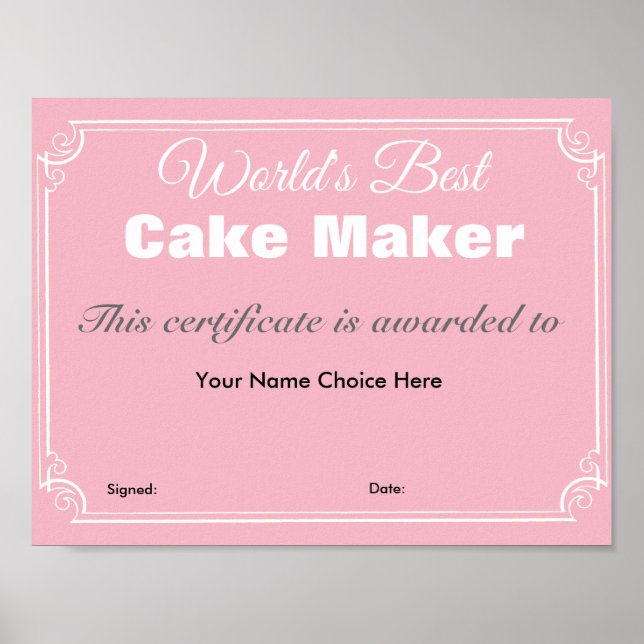 The World's Best Cake Maker Poster (Front)