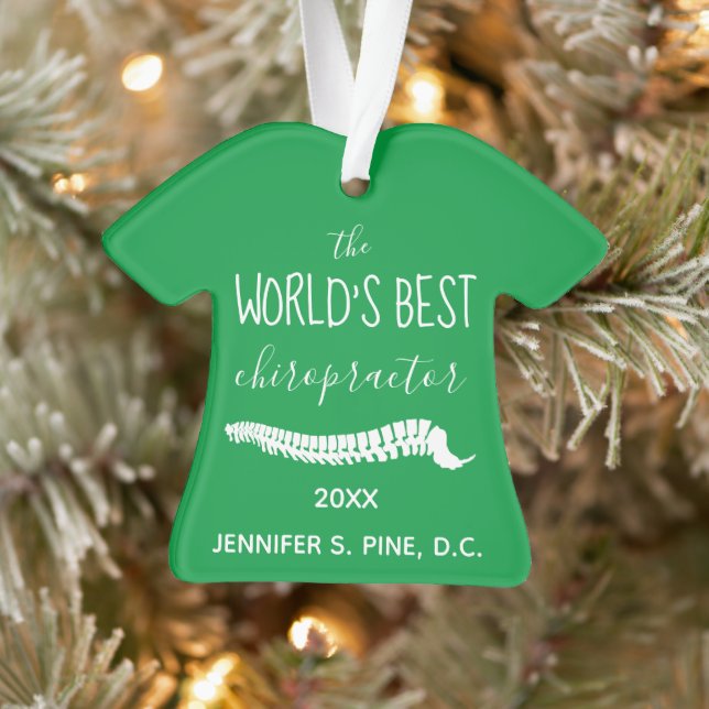 The World's Best Chiropractor Christmas  Ornament (Tree)