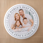 The World's Best Dad Classic Simple Photo Button<br><div class="desc">This simple and classic design is composed of serif typography and add a custom photo.</div>