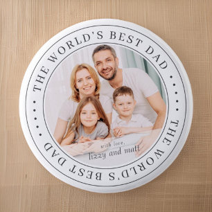 The World's Best Dad Classic Simple Photo Button