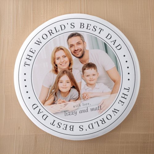 The Worlds Best Dad Classic Simple Photo Button