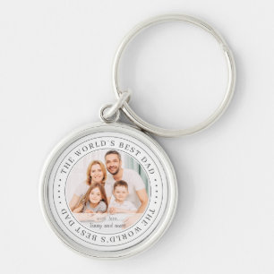 The World's Best Dad Classic Simple Photo Keychain