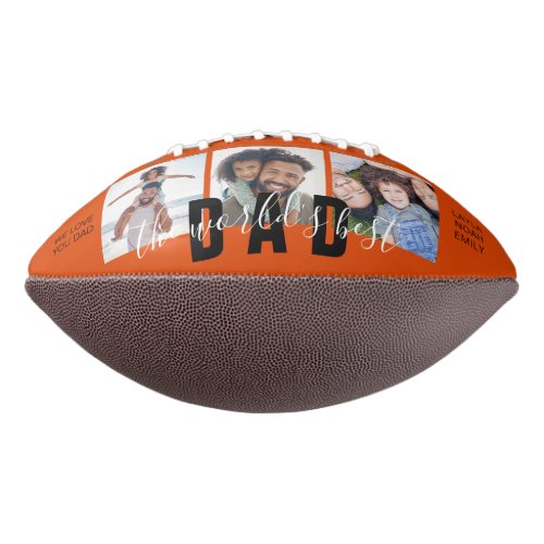 THE WORLDS BEST DAD Custom Photo Personalized Football