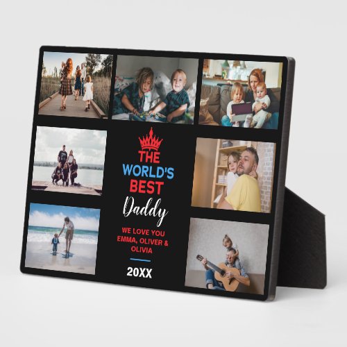 The Worlds Best Daddy Black Custom Picture Plaque