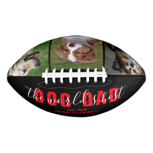 The Worlds Best DOG DAD Custom Pet Photo Football