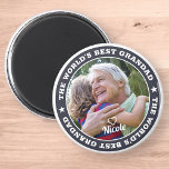 The World's Best Grandad Modern Photo Keepsake Magnet<br><div class="desc">This simple and modern design is composed of serif typography and add a custom photo.</div>