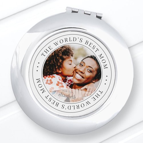 The Worlds Best Mom Classic Simple Photo Compact Mirror