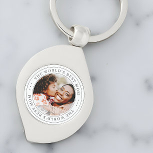 The World's Best Mom Classic Simple Photo Keychain