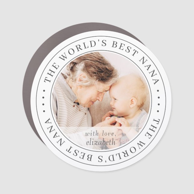 The World's Best Nana Classic Simple Photo Car Magnet (Front)