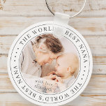 The World's Best Nana Classic Simple Photo Keychain<br><div class="desc">This simple and classic design is composed of serif typography and add a custom photo.</div>