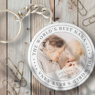 The World's Best Nana Classic Simple Photo Keychain