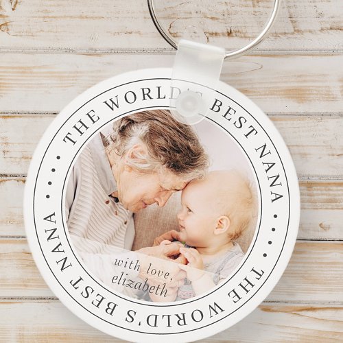 The Worlds Best Nana Classic Simple Photo Keychain