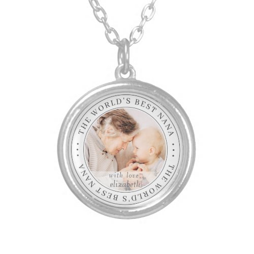 The Worlds Best Nana Classic Simple Photo Silver Plated Necklace