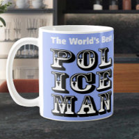 The World's Best Policeman Mug in Blue