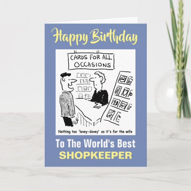 The World's Best Shopkeeper Card (Front)