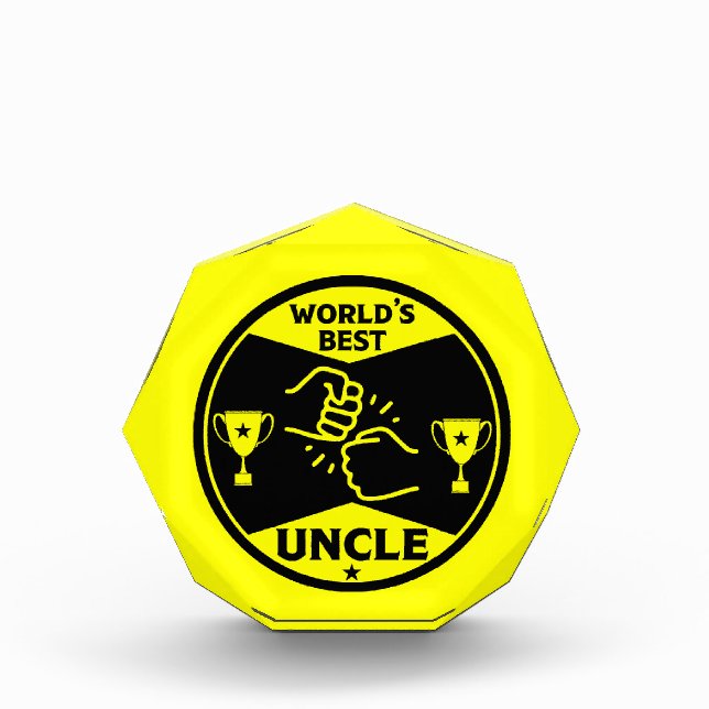 The worlds Best Uncle Acrylic Award (Front)