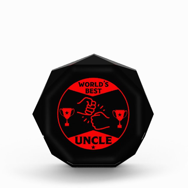 The worlds Best Uncle Acrylic Award (Front)