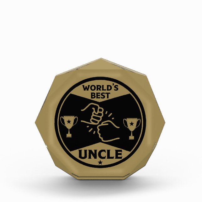 The worlds Best Uncle Acrylic Award (Front)