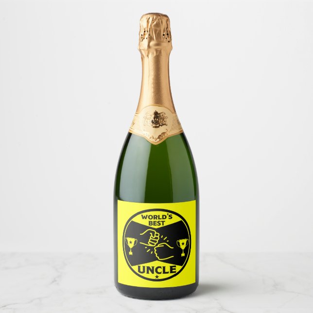 The worlds Best Uncle Sparkling Wine Label (Front)