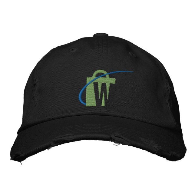 The Worlds Biggest Embroidered Black Chino Hat (Front)