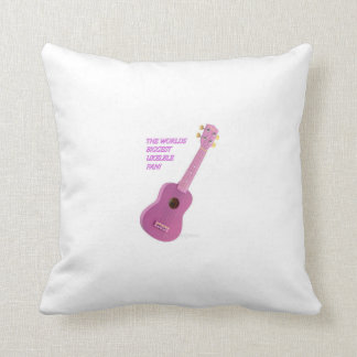 The Worlds Biggest Ukelele Fan Cusion Throw Pillow