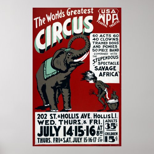 The Worlds Greatest Circus Vintage Poster
