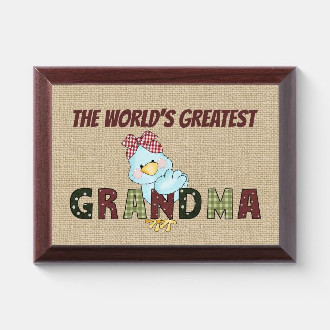 the world's greatest Grandma Award Plaque (Horizontal)