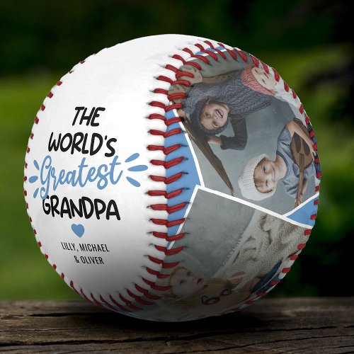 The Worlds Greatest Grandpa 4 Photo Baseball