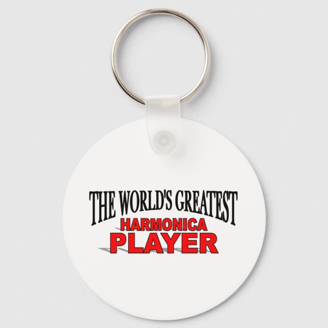 The World's Greatest Harmonica Player Keychain (Front)