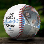 The World's Greatest Poppop 4 Photo Baseball<br><div class="desc">Celebrate Father's Day in a way that truly resembles your family bond with our Keepsake Grandfather Baseball. Personalize the baseball with your family photos, add the adorable tagline 'The World's Greatest Poppop', and your names. Complete with a blue heart - this makes for a perfect, heartfelt gift that Grandpa can...</div>