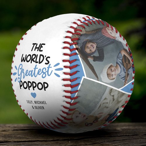 The Worlds Greatest Poppop 4 Photo Baseball