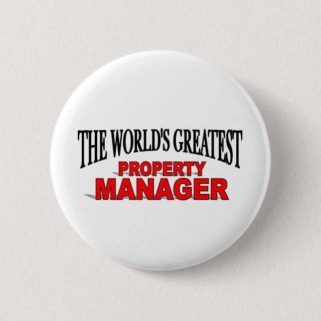 The World's Greatest Property Manager Pinback Button (Front)