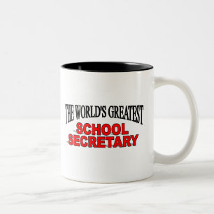 The World's Greatest School Secretary Two-Tone Coffee Mug