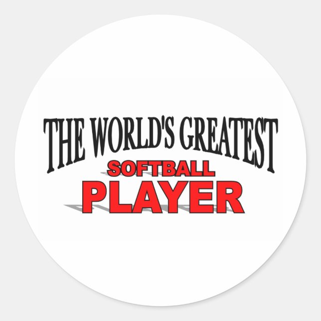 The World's Greatest Softball Player Classic Round Sticker (Front)