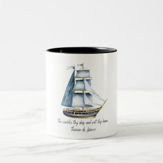 The worlds thy ship not thy home- St Therese Quote Two-Tone Coffee Mug