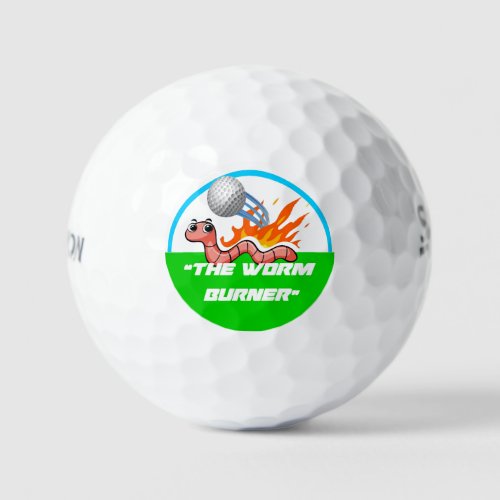 The Worm Burner Funny Custom Golf Ball