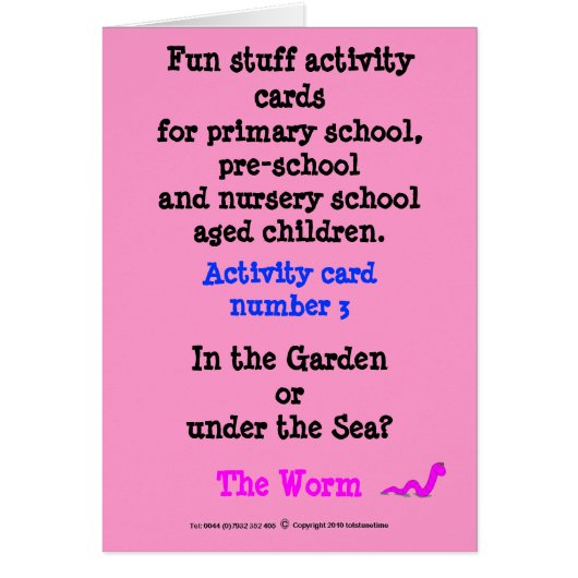 The Worm - Note Size Sample Card (Front)