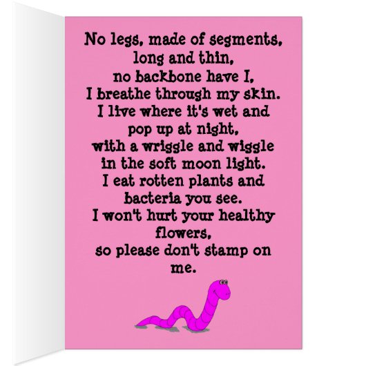 The Worm - Note Size Sample Card (Inside (Right))