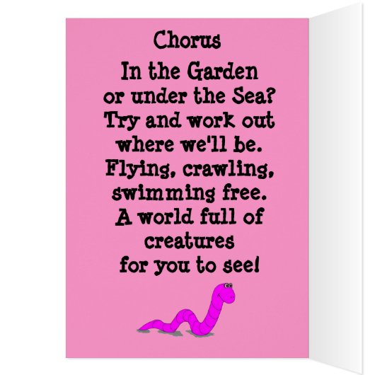 The Worm - Note Size Sample Card (Inside (Left))