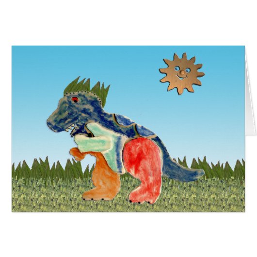 The Worried Dinosaur Card (Front Horizontal)